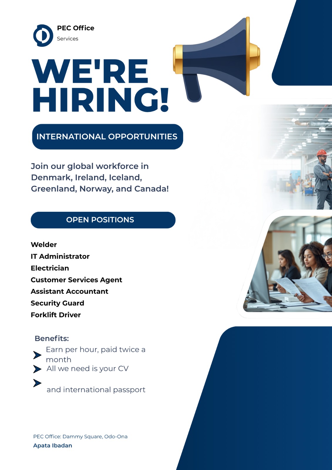 PEC international job opportunities flyer
